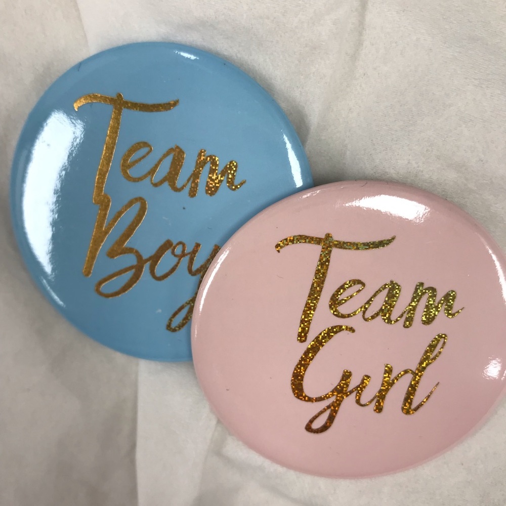 PINK & BLUE TEAM BOY TEAM GIRL PINS